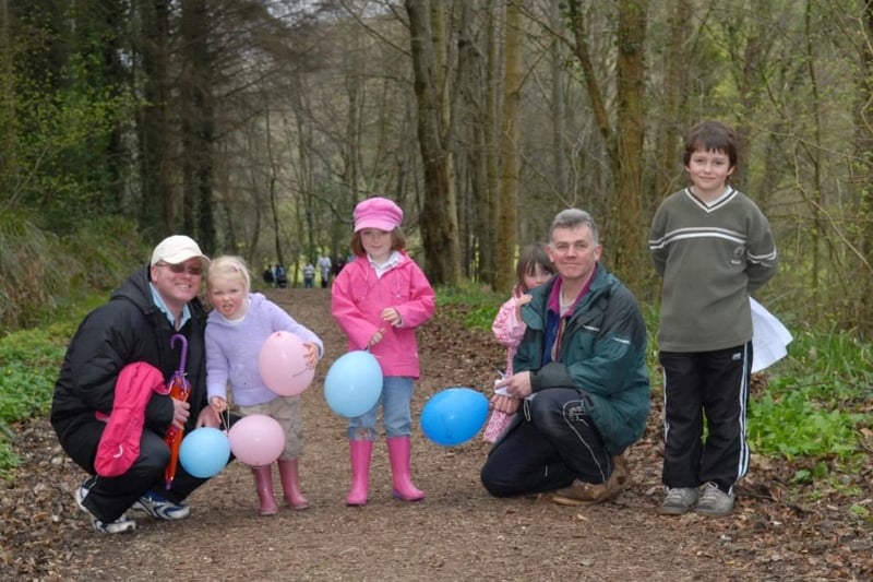 Kevin and Molly Furey with Katie Mulvenna, Alan and Dara Molloy and Joe Harper enjoyed a walk in Glenarm Forest on Easter Monday in 2007