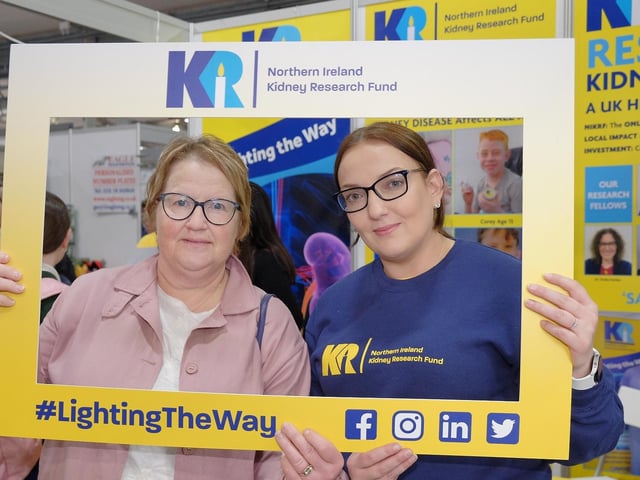 Kidney recipient Audrey Keenan from Glastry at the  N.Ireland Kidney Research Fund stand.