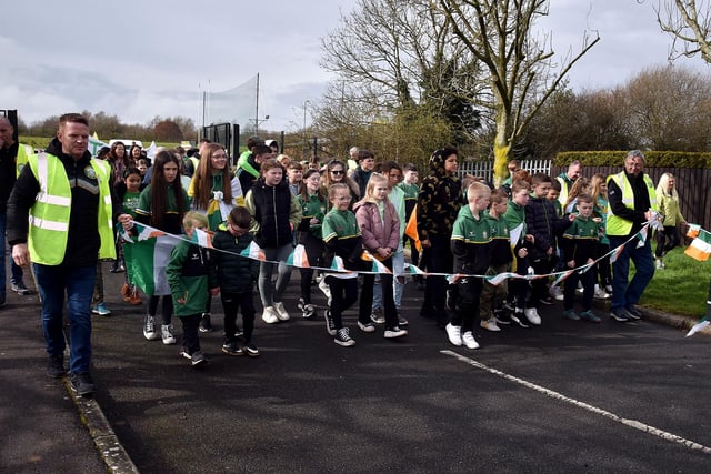The St Paul's GAC St Patrick's Day parade heads off on Friday morning. LM12-213.