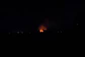 Photo taken of fire in Gilford, Co Down by resident of Derrytrasna, Co Armagh from his home last night.