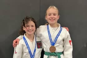 Charlotte Kasparian (LEFT) became the British Champion as a Pre Cadet in her category at the British Judo Championships in Coventry while Sofia Richardson (RIGHT) also secured a Bronze medal. CREDIT KYOKAN