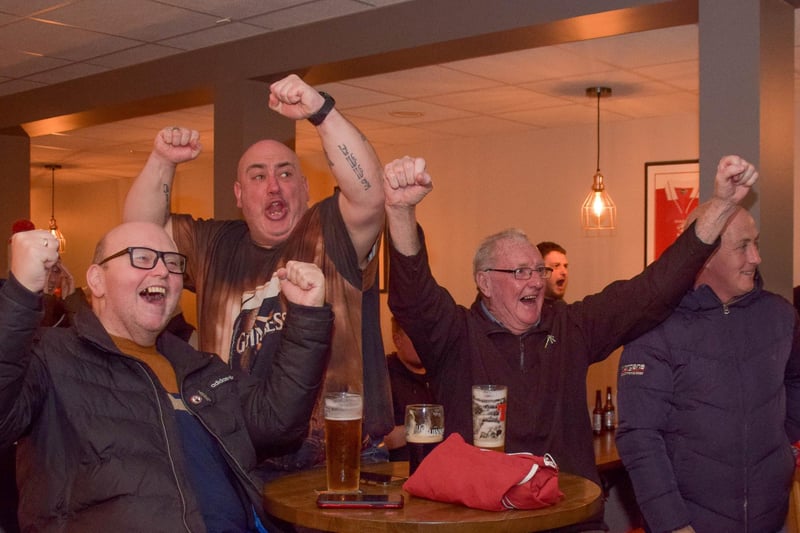 Larne fans watched Glentoran score a late goal to secure a 1-1 draw against Linfield on Wednesday night. Picture: Pacemaker