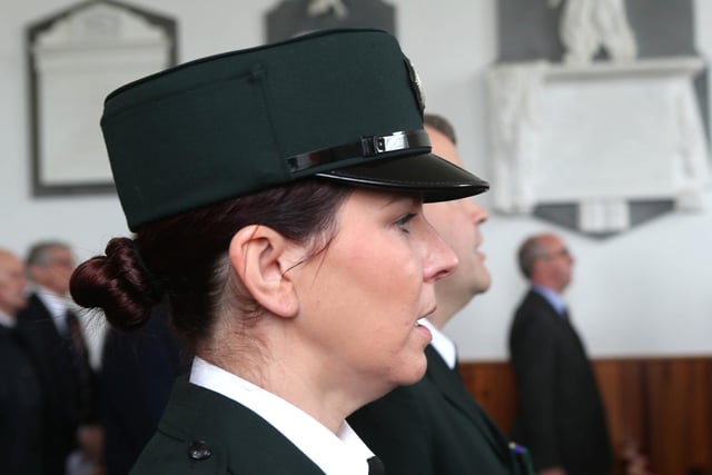 Sgt Wendy McConnell of the PSNI at the remembrance service, held in St Thomas’ Parish Church Rathlin