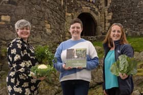 Lee Robb and Beth Bell, Carrick Greengrocers,  pictured with Christine Barnhill, economic development officer, Mid and East Antrim Borough Council, following participation in the early business development mentoring programme, Spark. The new shop will open in West Street, Carrickfergus, on July 19. Photo by: Chris Neely