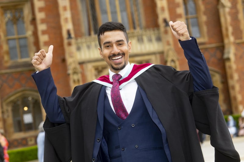 Thumbs up for Friday's graduation celebrations from Mohammad Danish, from India, who completed a Master’s degree in Mechanical Engineering.