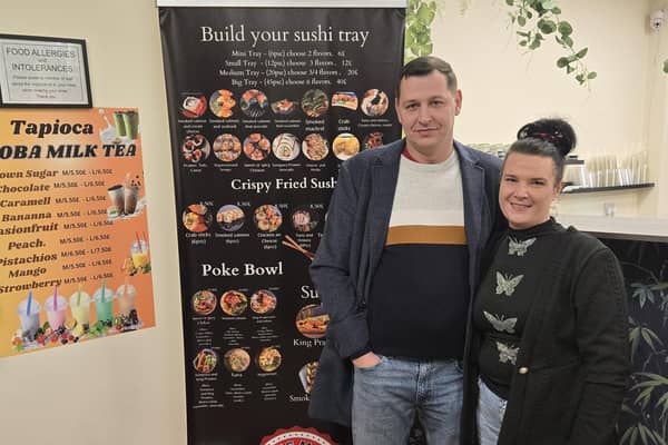 Egidijus, and Edita Kurapkiene who have opened a new takeaway/restaurant called Home Made Sushi in Lurgan, Co Armagh.