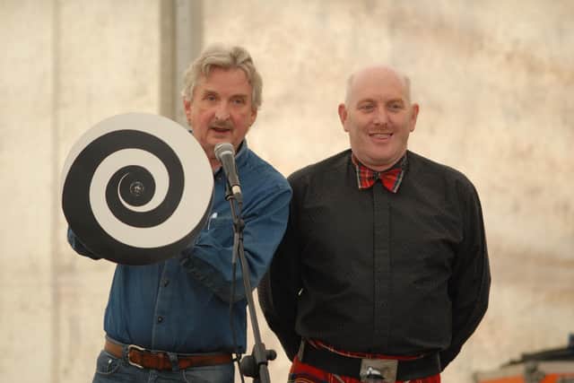 Billy Teare performing an illusion at the Broadisland Gathering in 2011. Photo: Peter Rippon