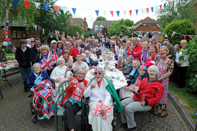 Residents of Somervell Close in Gosport enjoy their street party which they held for the Queen's Diamond Jubilee. 
Picture: Ian Hargreaves  (121941-20)