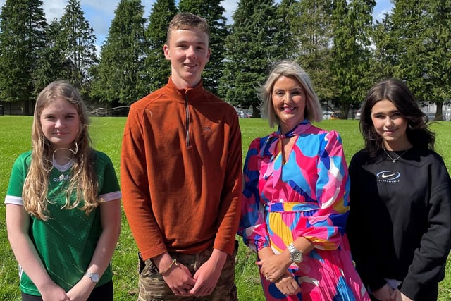 Well done to Aoife McGuckin, Luca McIvor and Ella-Rose Rogers who received four A* and six A grades in their GCSE examinations. A fantastic achievement them all. They are pictured with principal Mrs Katrina Crilly.
