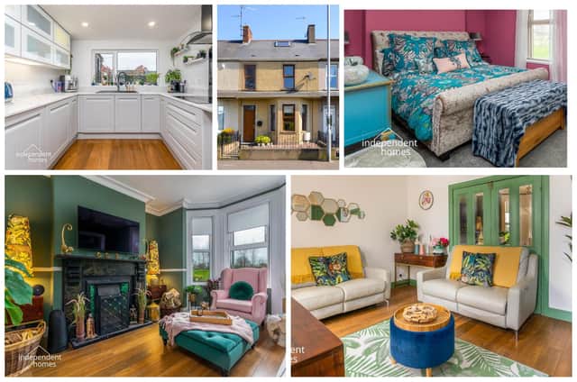 This colourful two bedroom home in Larne is on the market for offers over £149,950. Photos: Independent Homes