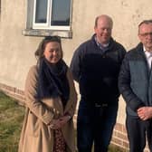 Local MLAs Keith Buchanan and Deborah Erskine pictured with a member of Bernagh LOL, near Dungannon | Supplied