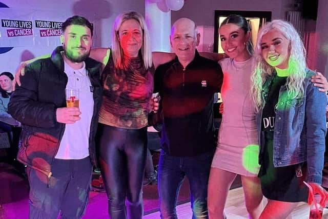 Eden with family and friends at her recent charity disco.