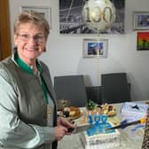 Patricia Perry, High Sheriff of the County of Antrim and past district chairman Inner Wheel Ireland, and Mary Carmichael, president of Larne Inner Wheel Club, cutting the anniversary cake. Photo submitted by Larne Inner Wheel Club