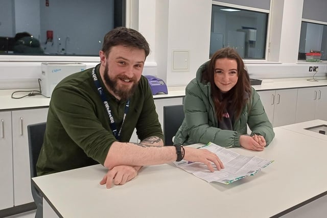 Alan Gibson, Northern Regional College Science Lecturer and Isla Baxter.