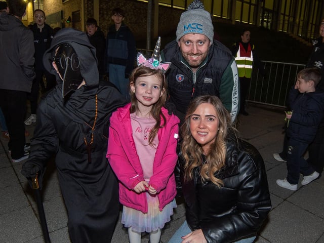 The McCauley family who enjoyed the fireworks display. Included are, Karson (10), Piper (5), dad, Nigel and mum, Jayne.