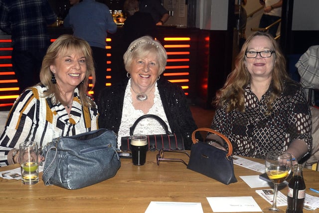 Having a great night at the Northern Ireland Air Ambulance fundraiser are from left, Eileen Benson, Marlene Wilson and Helen Connolly. LM09-209.