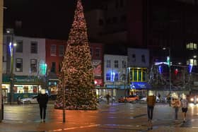 One of the large Christmas trees erected at Waterloo Place over the festive season. (File picture) Photo:George Sweeney