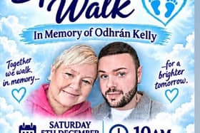 Jacqui Murray has organised a sponsored walk in memory of her son Odhran Kelly who died after a brutal attack in Lurgan, Co Armagh on December 3, 2023.