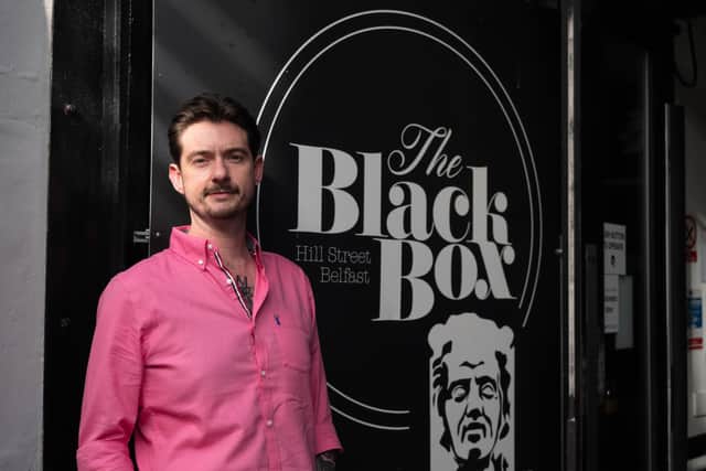 Lisburn artist Clinton Kirkpatrick has launched his new exhibition at the Black Box in Belfast