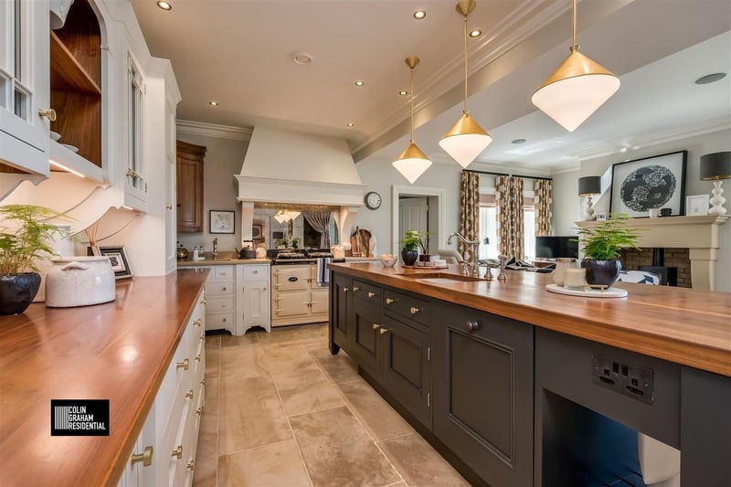 The bespoke fitted kitchen.