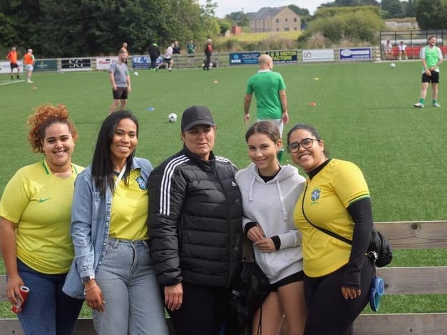 Enjoying the football at Lurgan Against Racism 5-a-side tournament and fun day.