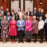 Tourism companies from Northern Ireland and the island of Ireland participating in Tourism Ireland’s 2023 Nordic trade workshop in Copenhagen, with Niall Gibbons (front, centre), Emer Mac Diarmada (front, second left), Maarit Kärkäinnen (front, left), Karen van der Horst (front, right) and Peter Maag (back, left), all Tourism Ireland and Susan Smith, National Trust – Giant's Causeway (middle row, third right).