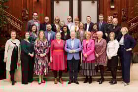 Tourism companies from Northern Ireland and the island of Ireland participating in Tourism Ireland’s 2023 Nordic trade workshop in Copenhagen, with Niall Gibbons (front, centre), Emer Mac Diarmada (front, second left), Maarit Kärkäinnen (front, left), Karen van der Horst (front, right) and Peter Maag (back, left), all Tourism Ireland and Susan Smith, National Trust – Giant's Causeway (middle row, third right).