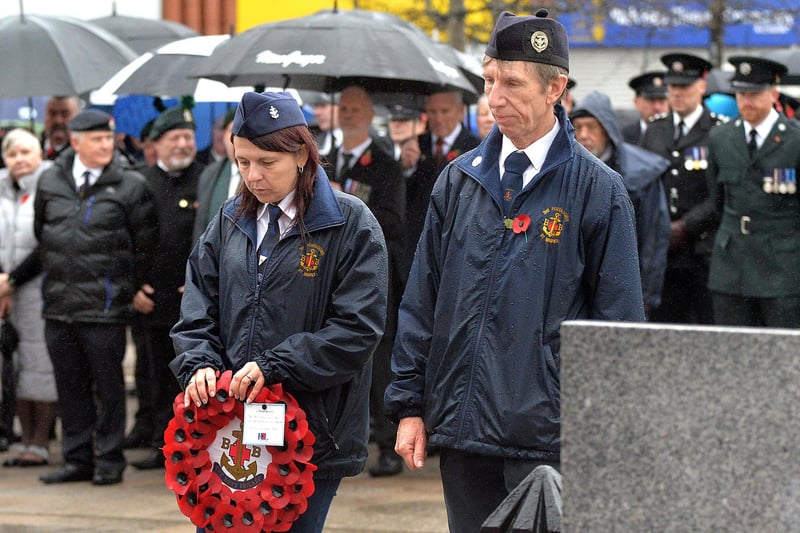 BB officers paying their respects in Portadown on Sunday morning.