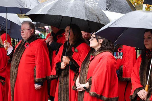 Members of Lisburn and Castlereagh City Council gathered for the Remembance Sunday service in Lisburn city centre.