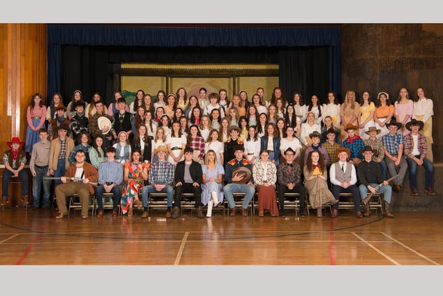 1. The cast of the Loreto College production of Oklahoma!