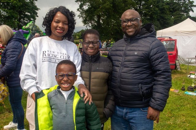 The Mwansa family who enjoyed the afternoon at Drumcree Fete. Included are, Mum, Kube, Tawila and dad, Malcolm. PT23-232.