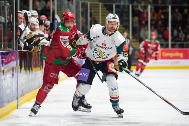 Belfast Giants' Ciaran Long in action against the Cardiff Devils during the Giants weekend roadtrip. Picture: James Assinder