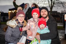 Ashleigh, Poppy, Willow and Jason Eccleshare at Dundonald's Christmas market on December 19.
