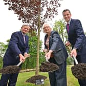 The Lord Lieutenant of County Antrim, David McCorkell joined the Council’s Chief Executive David Burns and the Chair of the Council’s Coronation Working Group, Councillor Hazel Legge in the city’s Castle Gardens where the commemorative tree was planted.