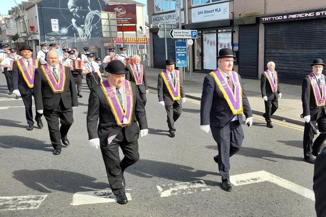Brethren on parade in Larne.
