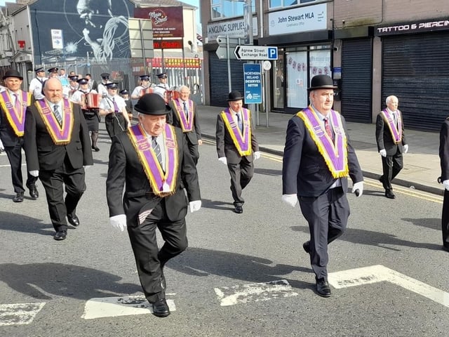 Brethren on parade in Larne.