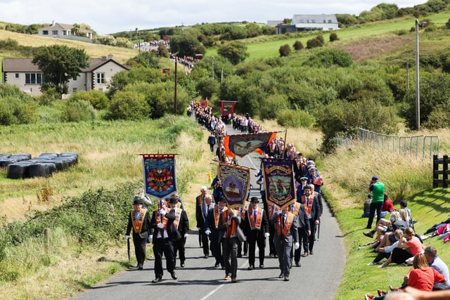 Orangemen taking part in the annual Rossnowlagh procession, in Donegal.