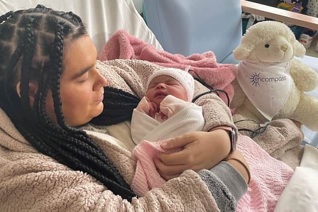 Baby Nylah with proud mum, Chantelle Jolley. Pic credit: SEHSCT