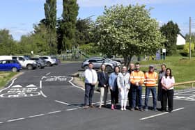 Deputy Lord Mayor, Councillor Jessica Johnston joined local councillors, council officers and the contractors on a visit to the newly resurfaced park. Picture: Edward Byrne Photography