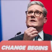 Prime Minister Keir Starmer addressing the Labour Party conference on Tuesday.  Photo: Stefan Rousseau/PA Wire