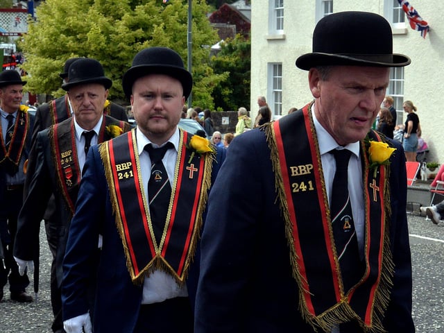 On the march at the RBP Last Saturday parade in Loughgall. TH31.
