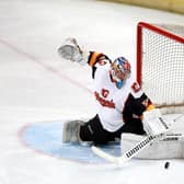 Guildford Phoenix goaltender Petr Cech in action during the NIHL2 match at Guildford Spectrum Leisure Complex, Guildford. Picture: PA Images / Alamy Stock Photo