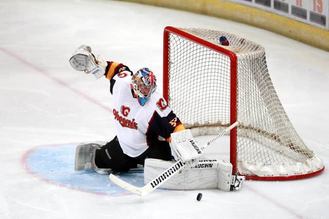 Guildford Phoenix goaltender Petr Cech in action during the NIHL2 match at Guildford Spectrum Leisure Complex, Guildford. Picture: PA Images / Alamy Stock Photo