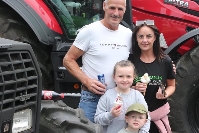 The Quinn family pictured at  Finvoy Presbyterian Church Tractor Run on Friday evening. CREDIT KEVIN MCAULEY/MCAULEY MULTIMEDIA