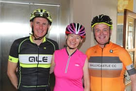 Pictured at the Marie Curie cycle run orgainsed by Ballycastle Cycle Club before they set off from Ballycastle GAC.
