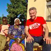 Anahilt man Ian Mullen with widowed grandmother Loveness Chapano and her grandsons at their new home