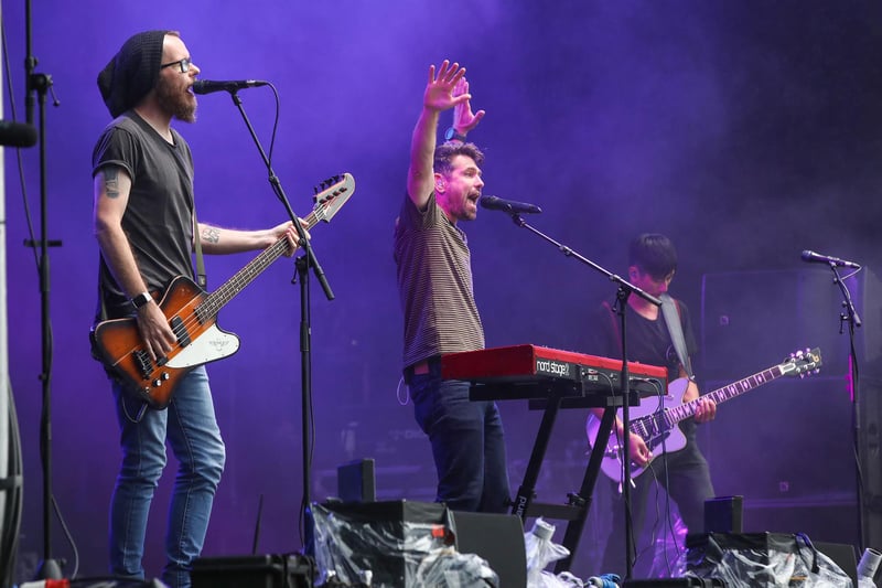 Scouting for Girls in full flow at Glenarm Castle Estate on day two of Dalfest. Photo by: Paul Faith