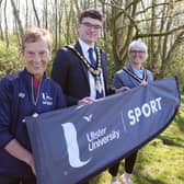 Mayor of Causeway Coast and Glens, Councillor Ciarán McQuillan and Deputy Mayor, Councillor Tanta Stirling, pictured alongside Ann Paul, Ulster University at the launch of the Dawn Walk, taking place on Saturday, May 10. CREDIT CCGBC
