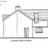 Pub holiday accommodation, proposed side elevation. Credit: Robinson & Sons