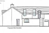 Pub holiday accommodation, proposed side elevation. Credit: Robinson & Sons